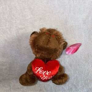Plush Animal Monkey Love Heart Toy Happy Valentines Day Gift 6” Stuffed Animal